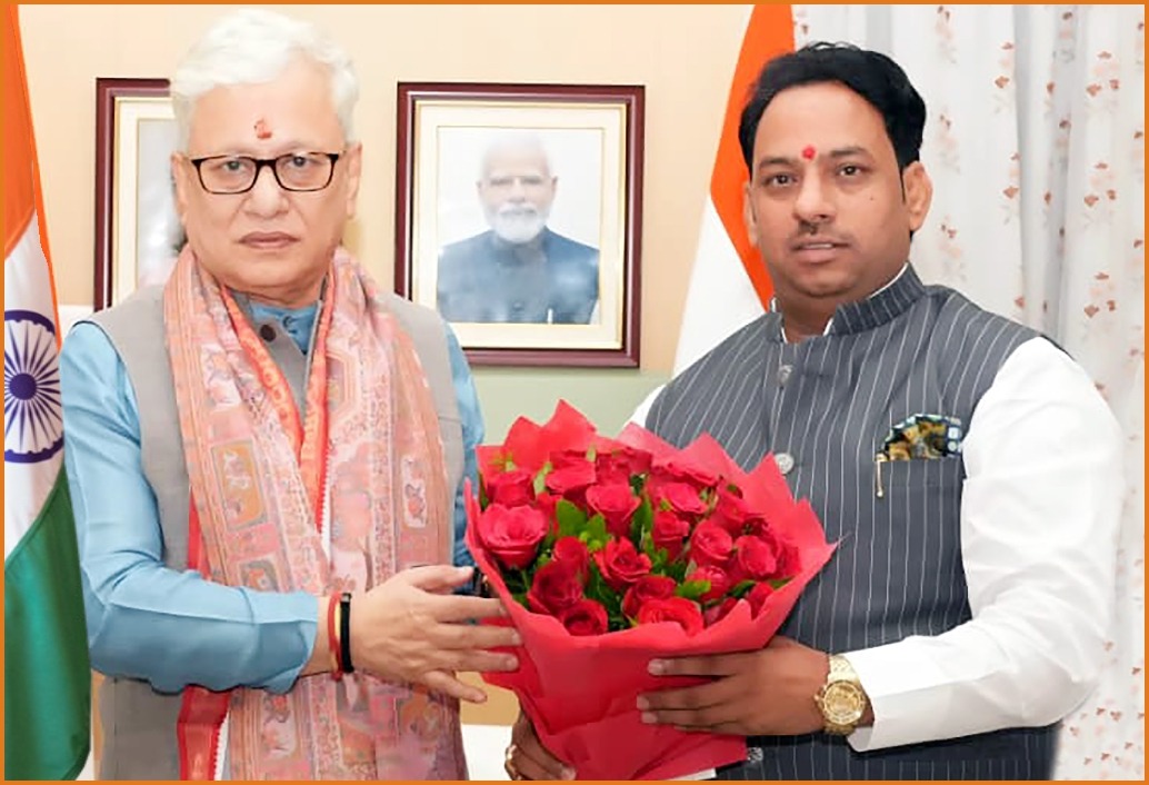 Dr. Sandesh Yadav with Sh. Jishnu Dev Verma Ji (Hon’ble Governor of Telangana)